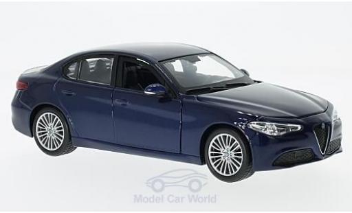 Diecast model cars Alfa Romeo Giulia 1/24 Burago metallic blue 2016 Alfa Romeo Giulia 1/24 Burago metallic blue 2016 diecast model cars