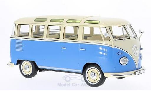 Diecast model cars Volkswagen T1 B 1/18 KK Scale blue/beige 1962 Samba Volkswagen T1 B 1/18 KK Scale blue/beige 1962 Samba diecast model cars