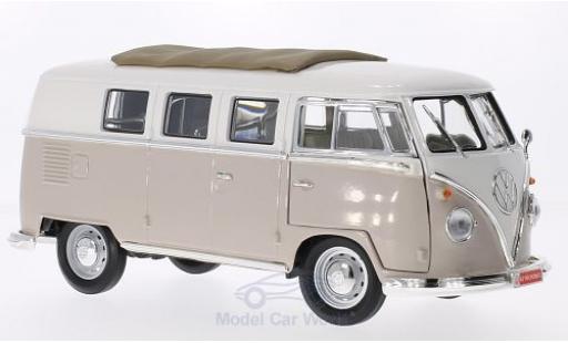Diecast model cars Volkswagen T1 B 1/18 Lucky Die Cast Microbus mit Faltdach beige/white 1962 Volkswagen T1 B 1/18 Lucky Die Cast Microbus mit Faltdach beige/white 1962 diecast model cars