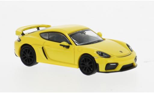 Diecast model cars Porsche Cayman GT4 1/87 Minichamps 718 gelb 1:87 Porsche Cayman GT4 1/87 Minichamps 718 gelb 1:87 diecast model cars