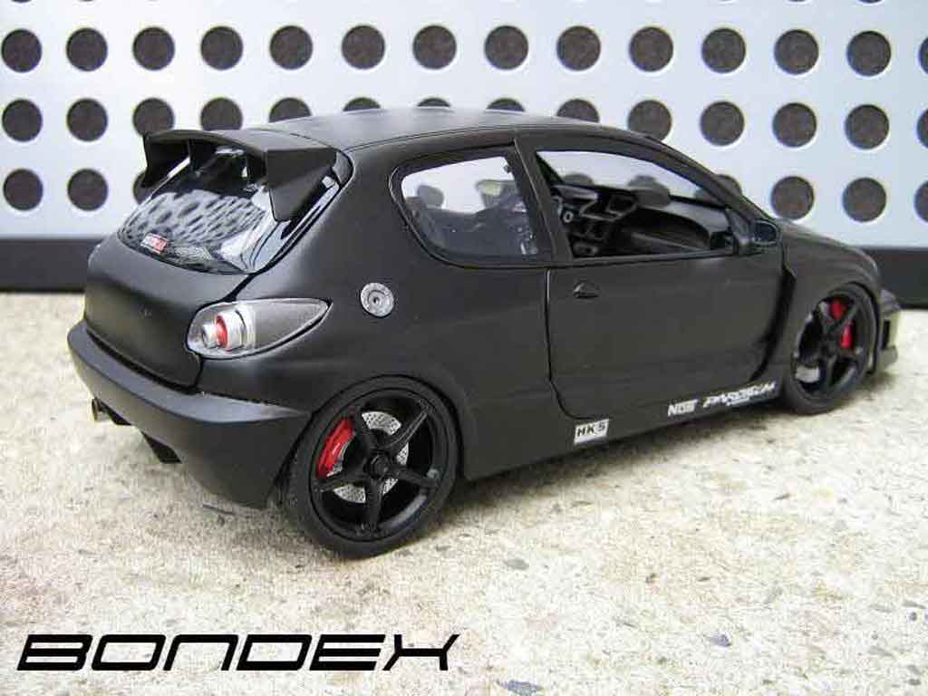 Diecast model cars Peugeot 206 RC 1/18 Norev RC paredech 3 portes black 