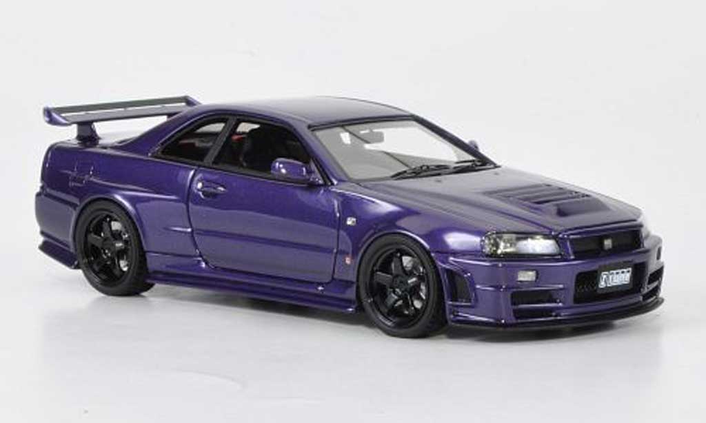 Diecast model cars Nissan Skyline R34 1 43 HPI R34 GT R Nismo Z Tune lila Alldiecast