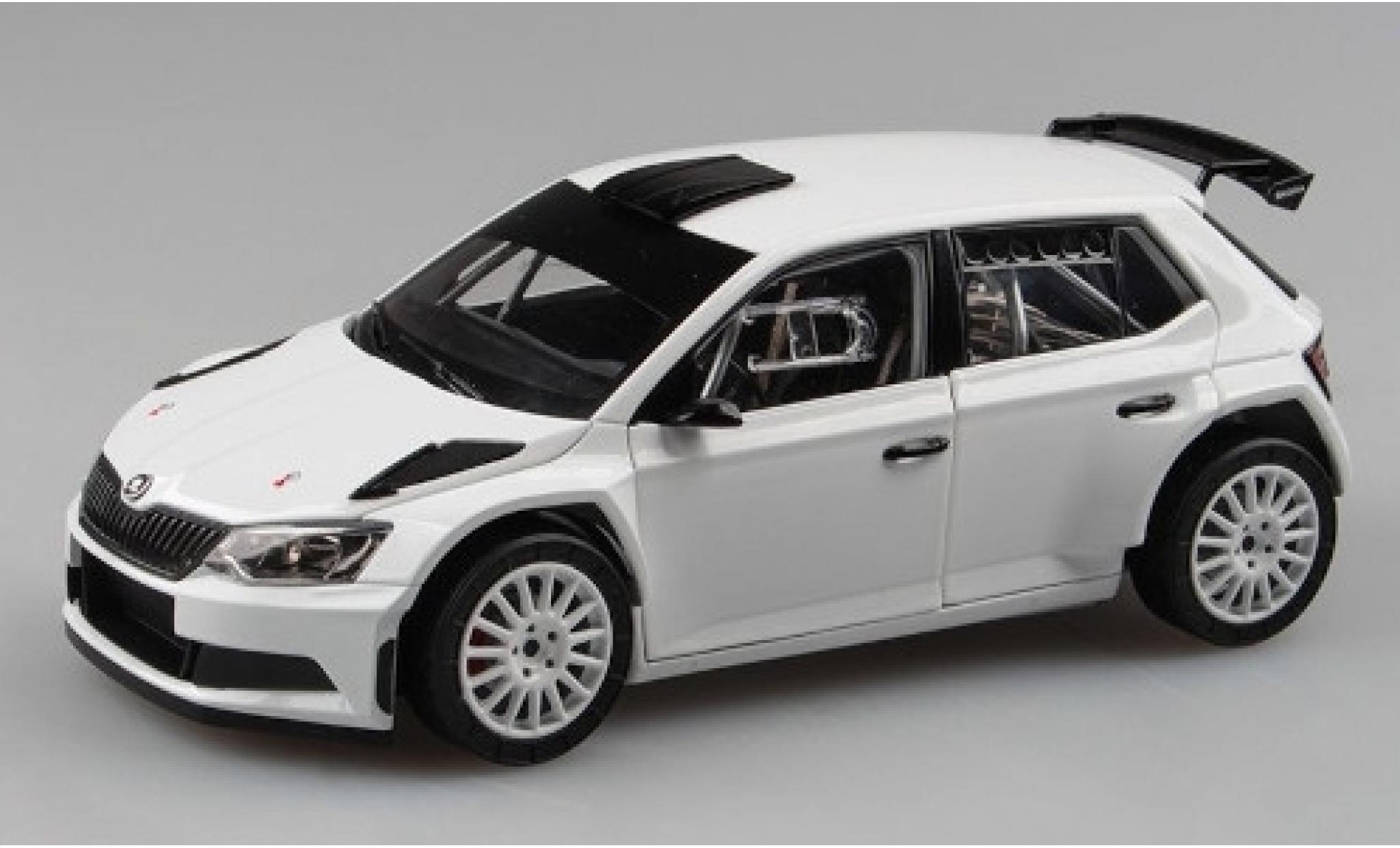 Diecast model cars Skoda Fabia 1 18 Abrex III R5 white 2015 Plain