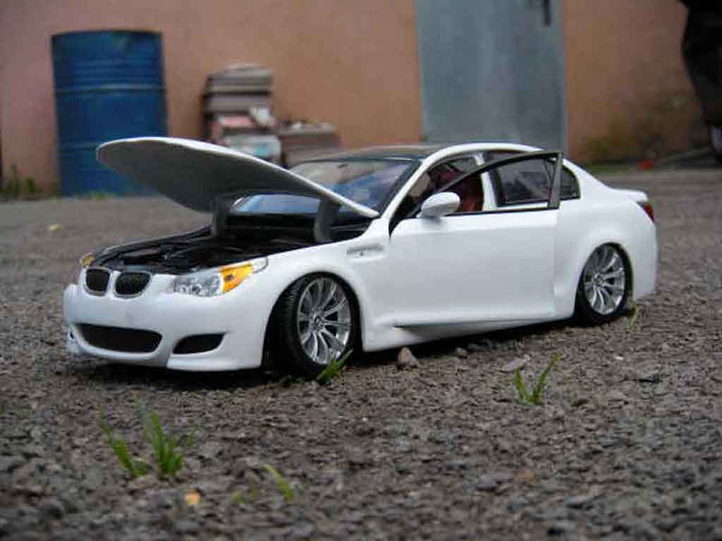 Diecast model cars Bmw M5 E60 1/18 Maisto E60 white et black