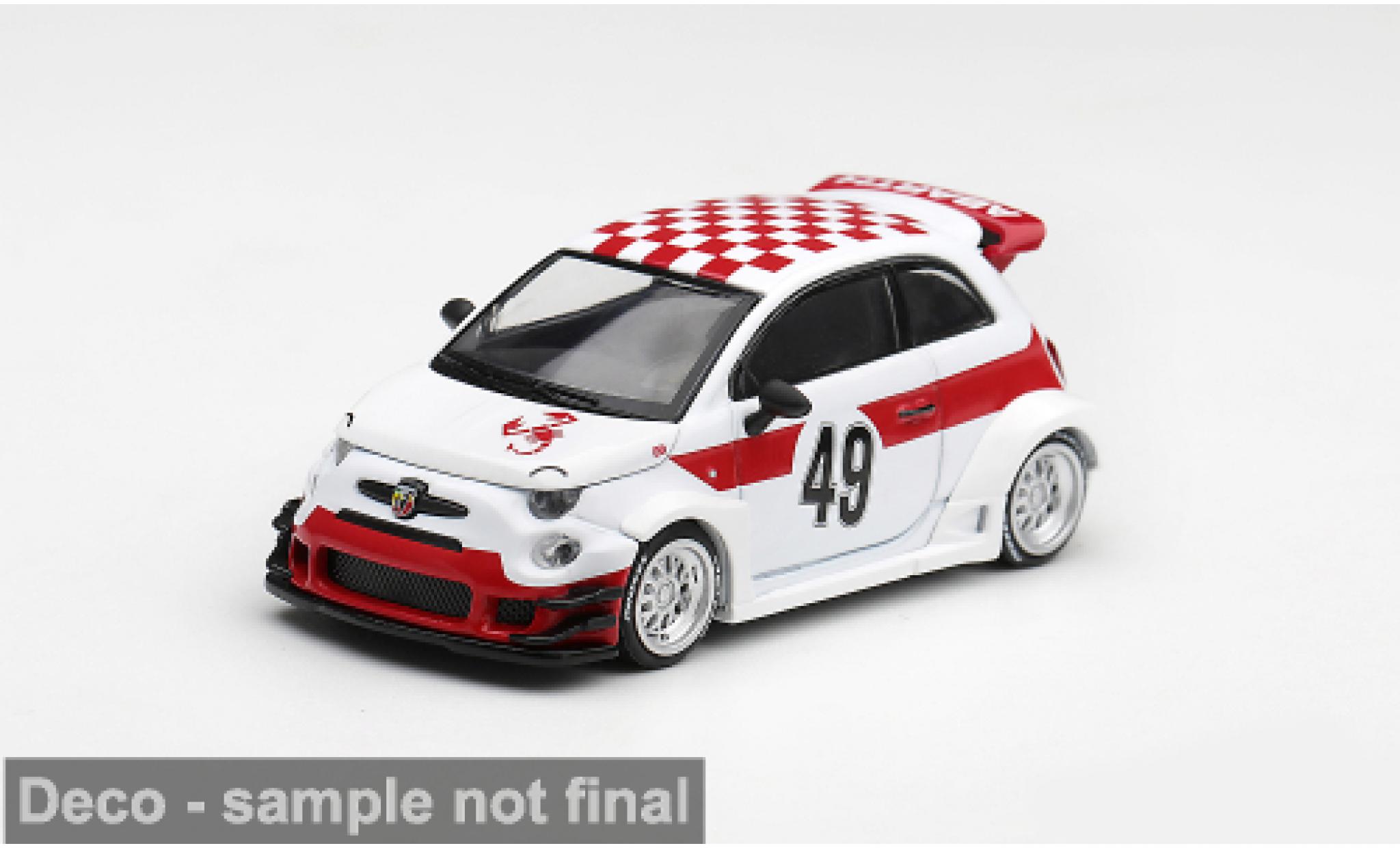Fiat 595 1/64 Mini GT Abarth LB-Works x ABAS Works weiss/rot 2026 #49 1:64 diecast model cars