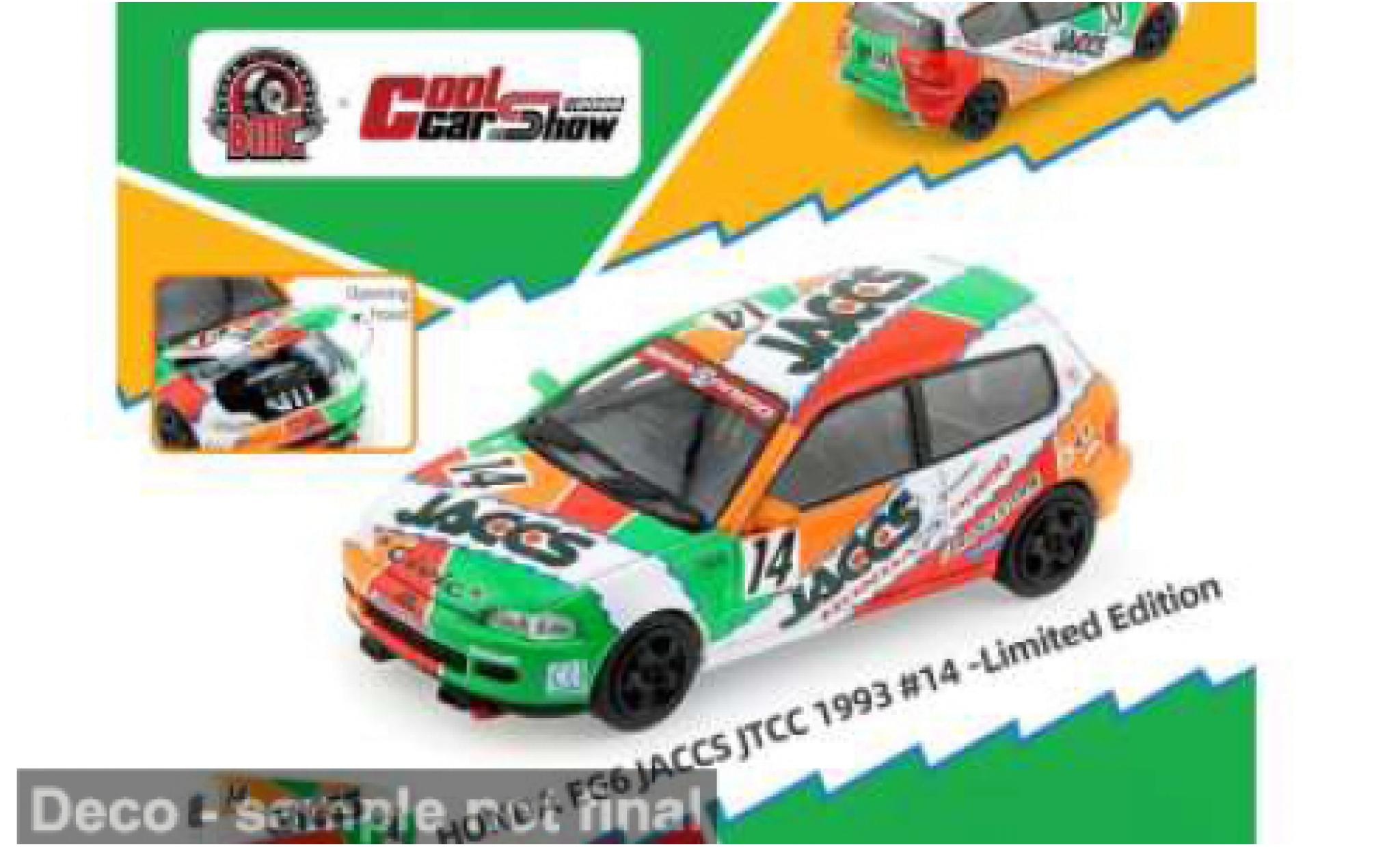Honda Civic 1/64 BM Creations (EG6) JTCC Mooncraft JACCS #14 N.Hattori/K.Kaneishi 1:64 diecast model cars