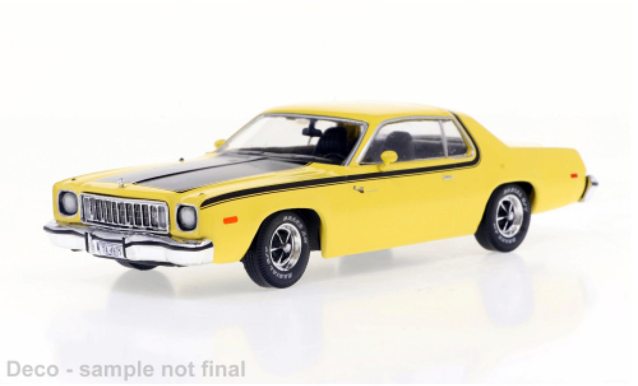 Diecast model cars Plymouth Road Runner 1 43 IXO yellow 1975 Alldiecast