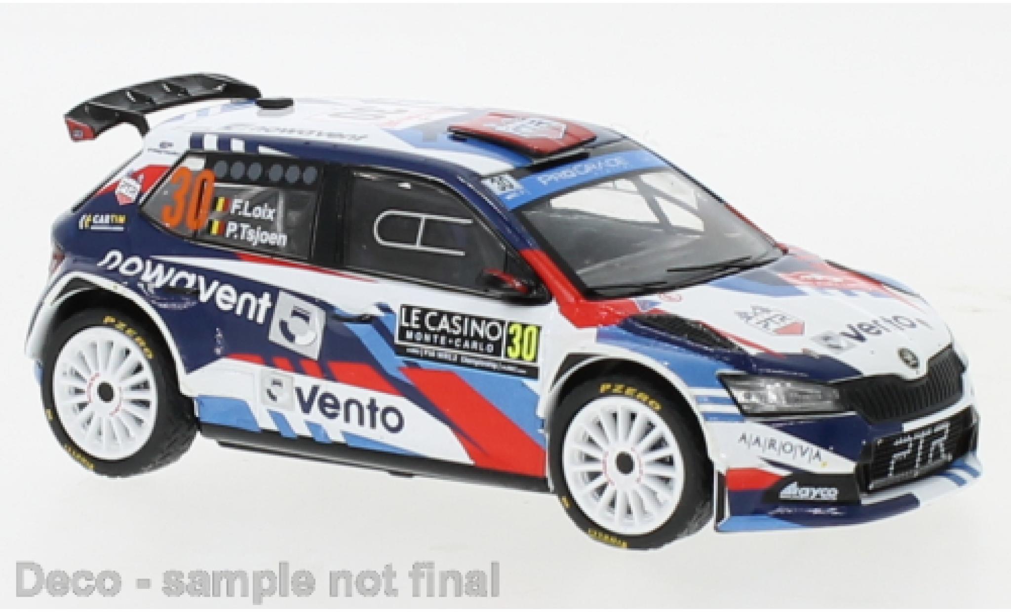 Diecast model cars Skoda Fabia 1/18 IXO R5 No.1 Rallye Condroz 2018 K.Meeke/R.Jamoul  