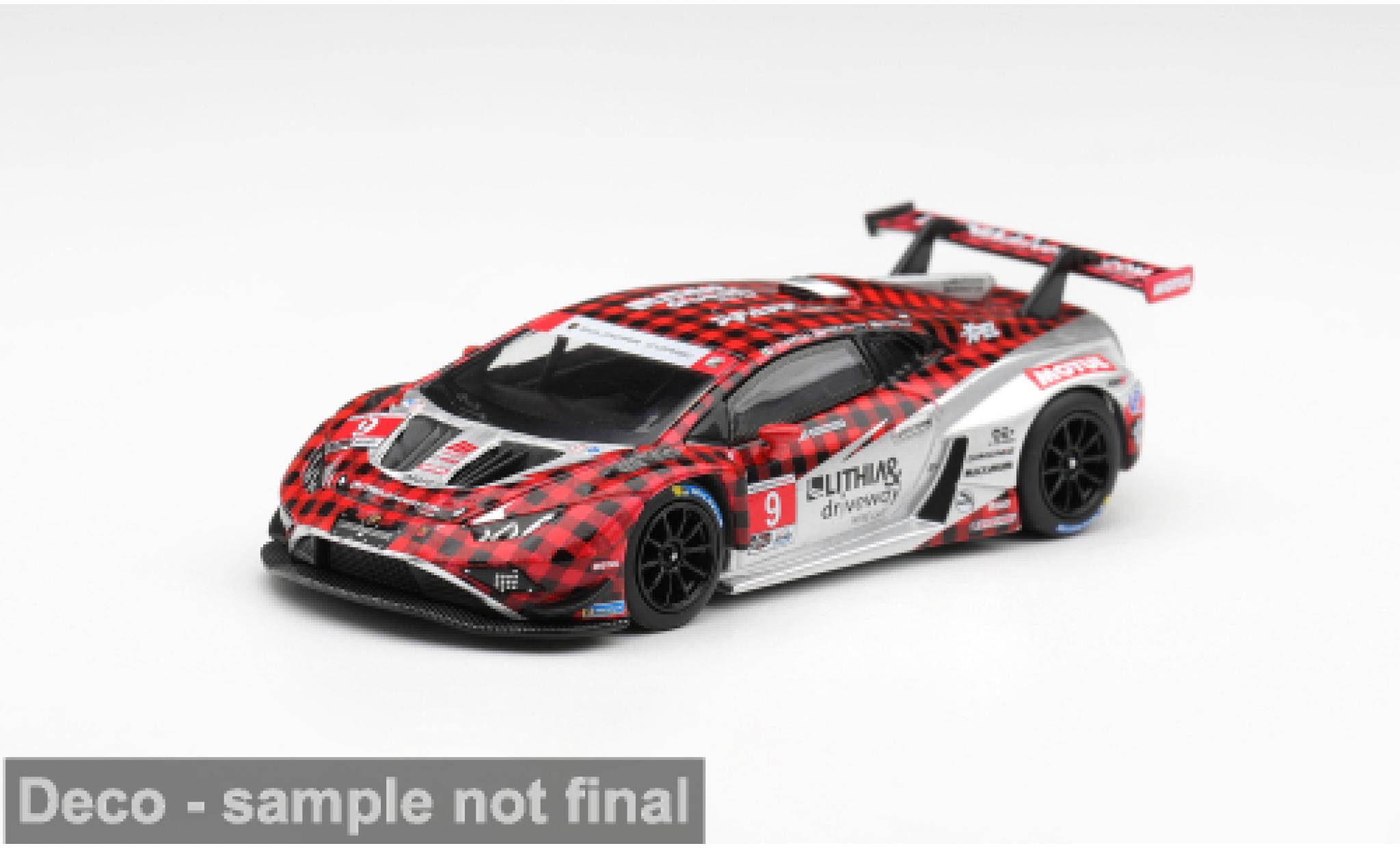 Lamborghini Huracan 1/64 Mini GT GT3 EVO 2 IMSA WeatherTech SportsCar Championship 2025 Pfaff Motorsports #9 1:64 diecast model cars