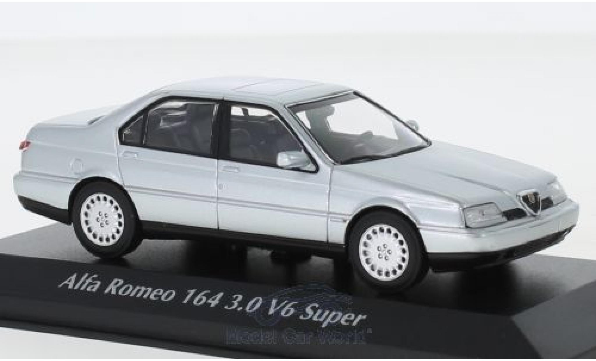 Alfa Romeo 164 1/43 Maxichamps 3.0 V6 Super grey 1992 diecast model cars