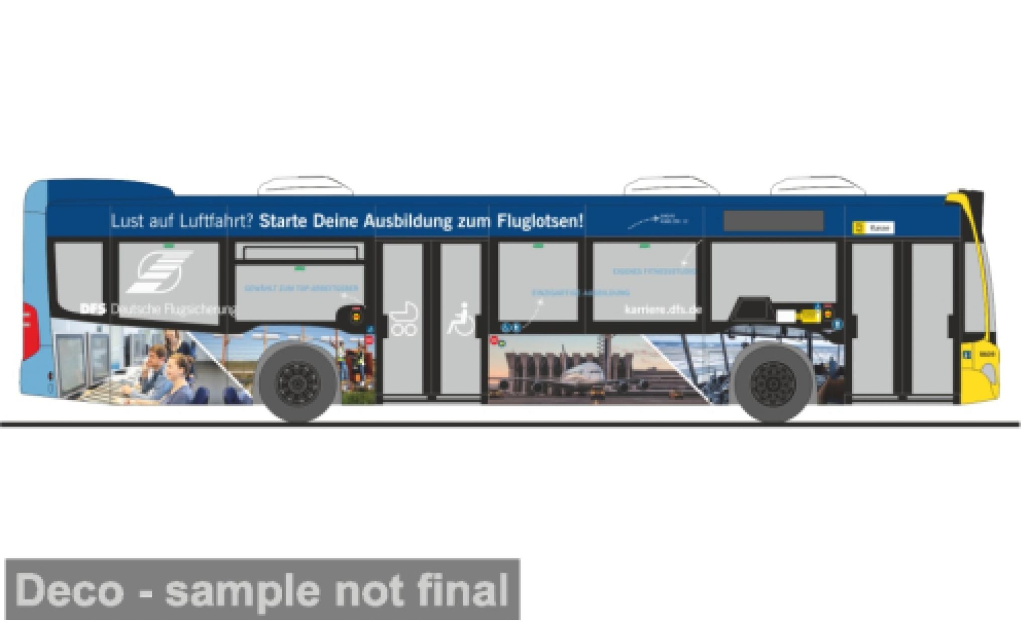 Mercedes Citaro 1/87 Rietze 2015 Hartmann Berlin - Deutsche Flugsicherung 1:87 diecast model cars