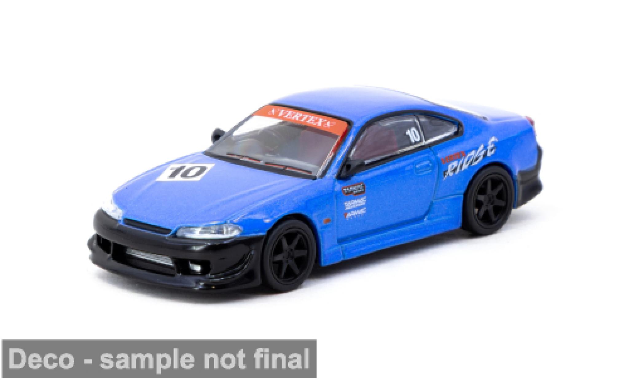 Nissan Silvia 1/64 Tarmac Works (S15) VERTEX ( 10th Anniversary) blau/schwarz 1:64 diecast model cars