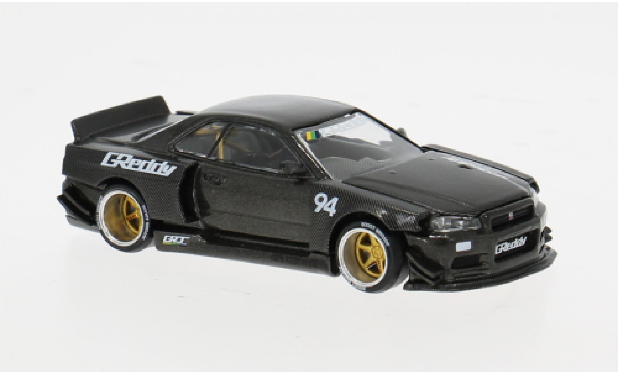 Nissan Skyline 1/64 Mini GT GT-R (R34) Kaido Works GReddy V2 grau 1999 1:64 diecast model cars
