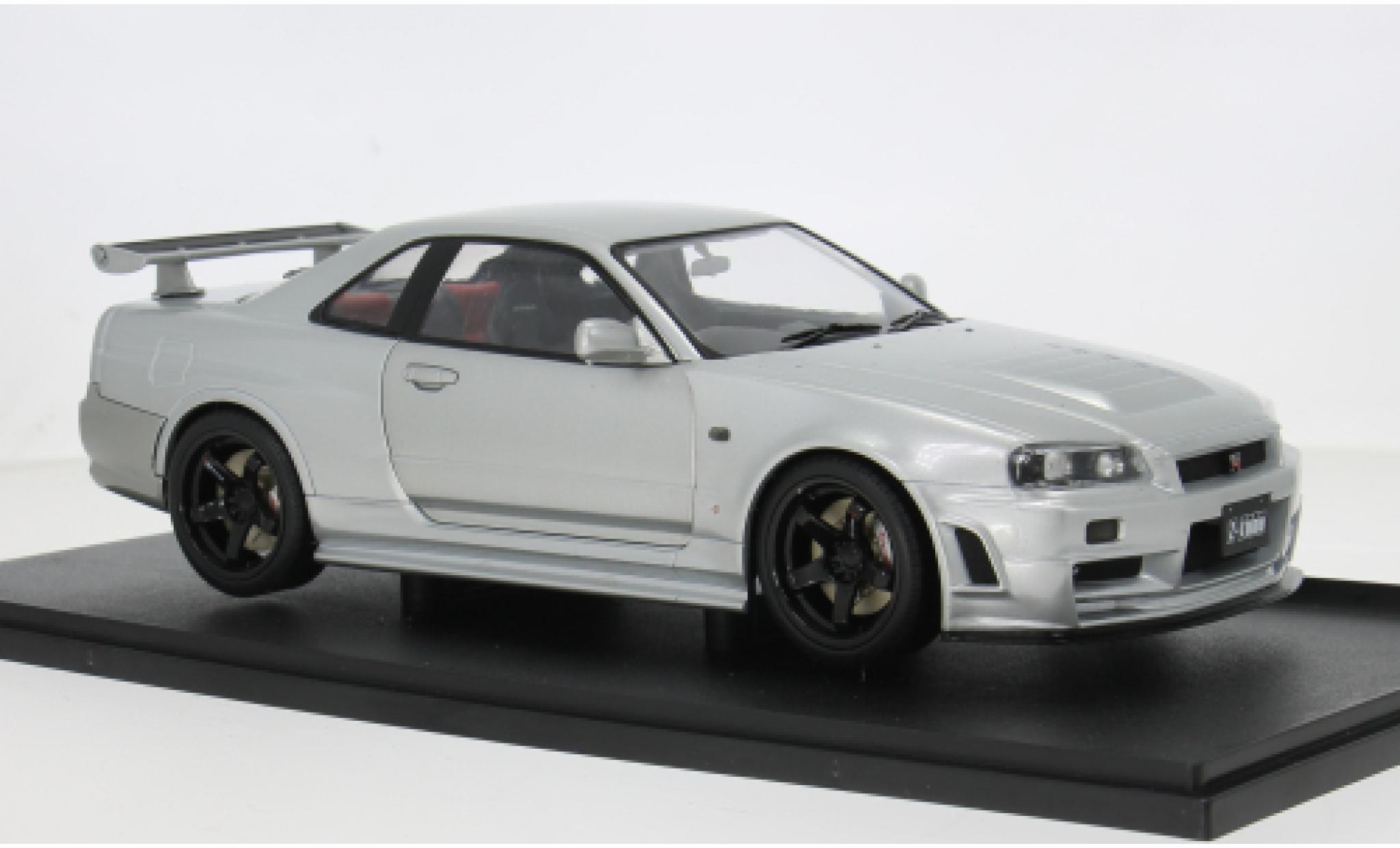 Nissan Skyline 1/18 Solido R34 GT-R silber/Dekor 1:18 diecast model cars