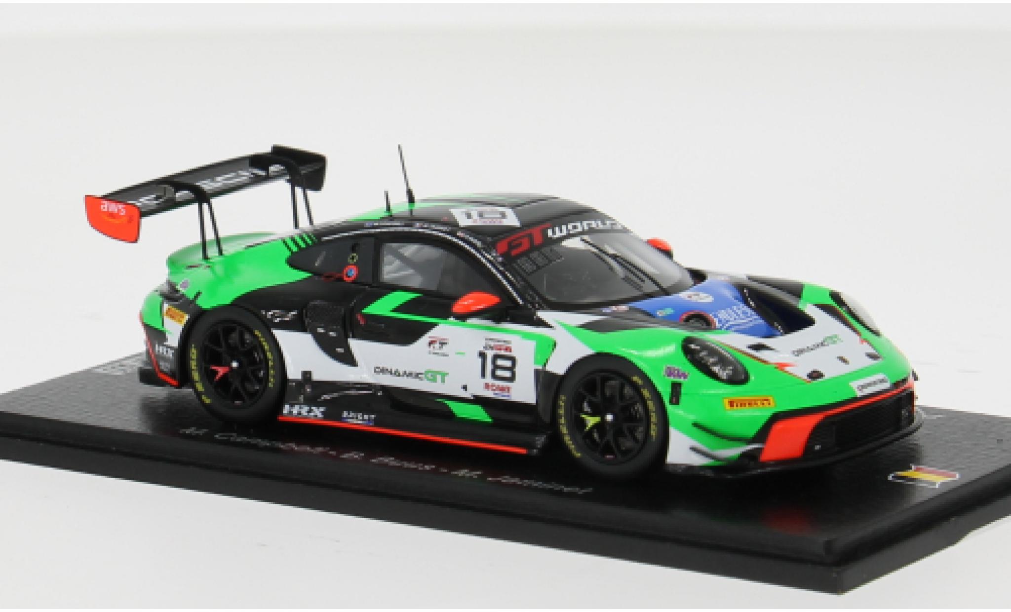 Porsche 992 GT3 R 1/43 Spark 911  24h Spa 2025 Dinamic GT #18 M.Campbell/B.Buus 1:43 diecast model cars