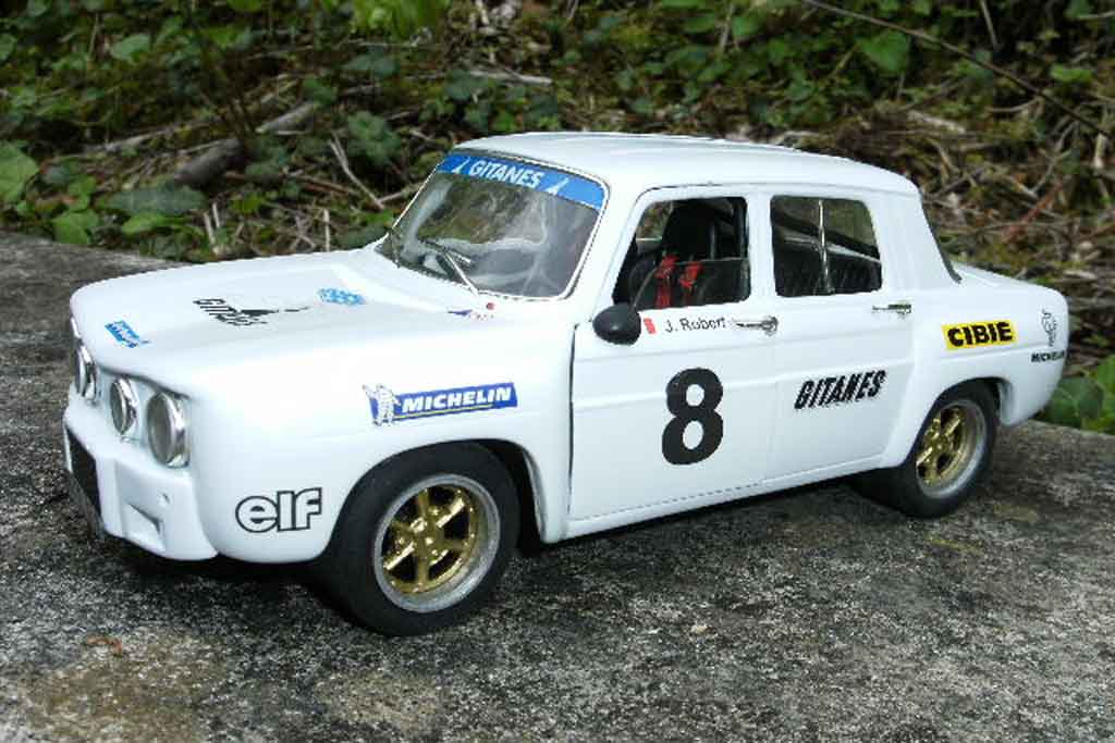 Renault 8 Gordini 1/18 Solido Gordini white jantes larges et kit carrosserie dinacar