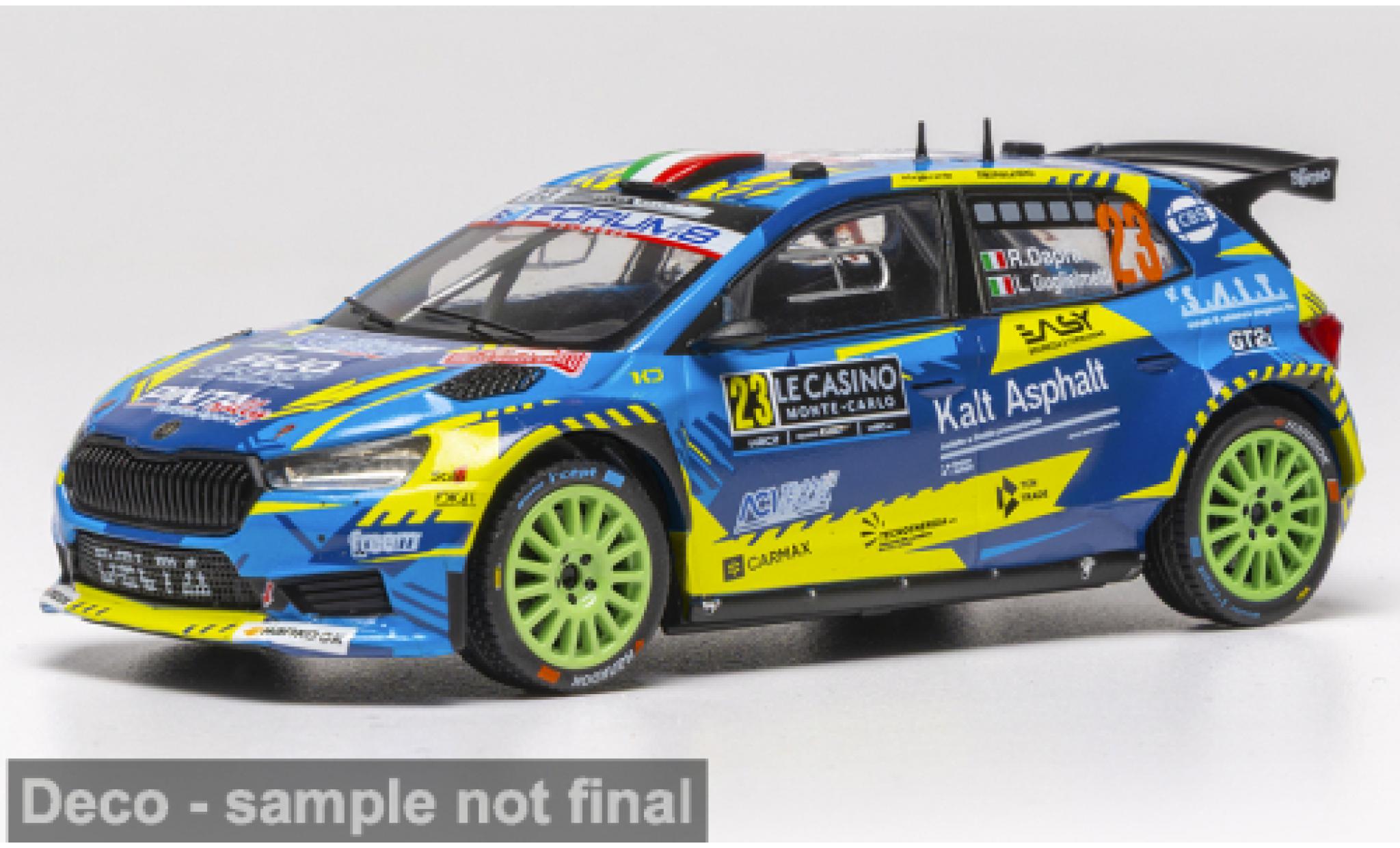 Skoda Fabia 1/43 IXO Rally2 Rallye Monte Carlo 2026 #23 R.Dapra/L.Guglielmetti 1:43 diecast model cars