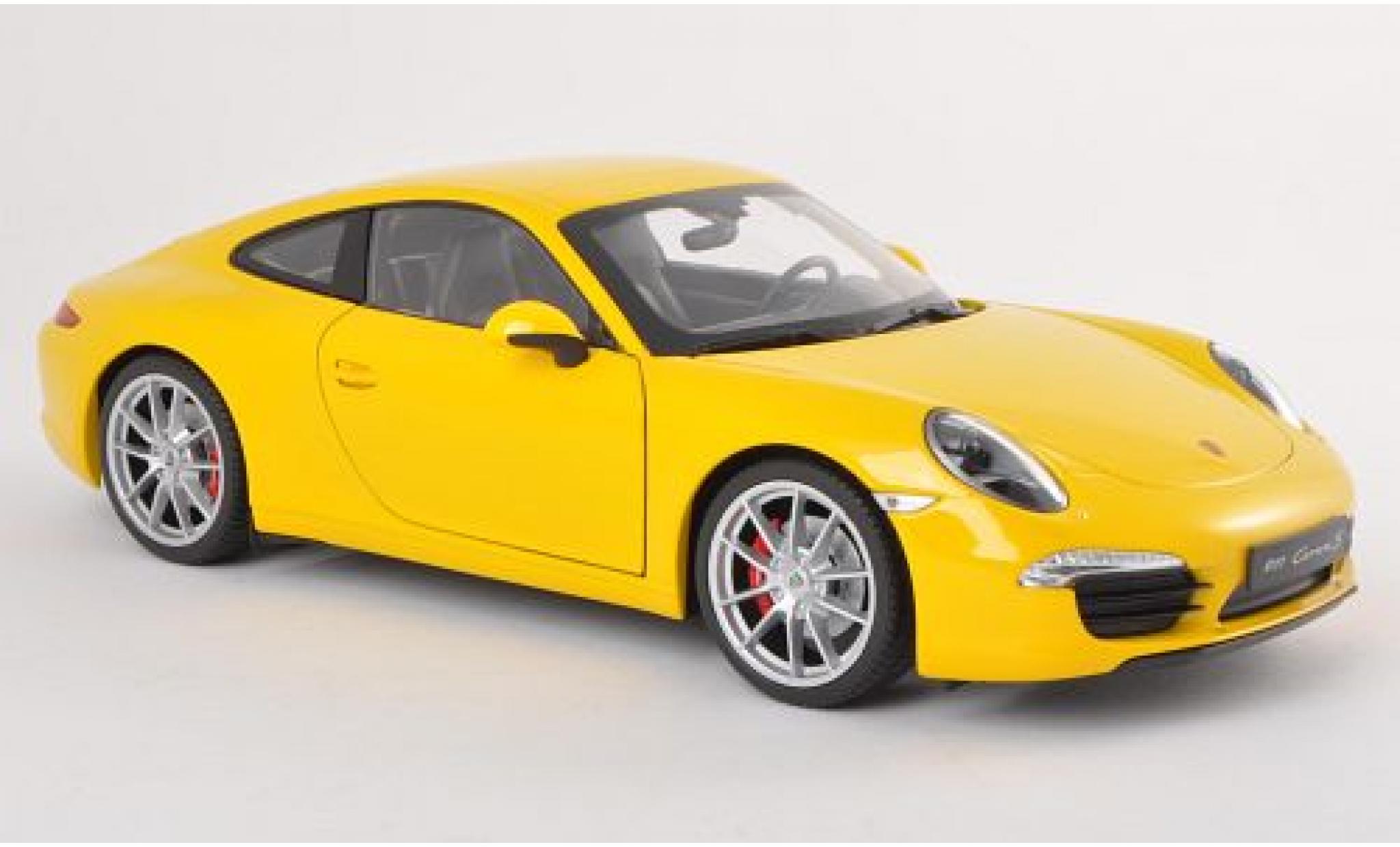 Porsche 991 S 1/18 Welly 911  Carrera gelb 1:18 diecast model cars