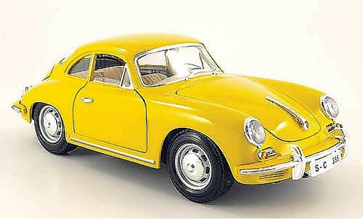 Porsche 356 1961 1/18 Burago B yellow diecast model cars