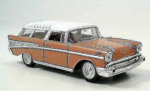 Chevrolet Nomad Station Wagon 1/43 Yat Ming pink 1957 diecast model cars