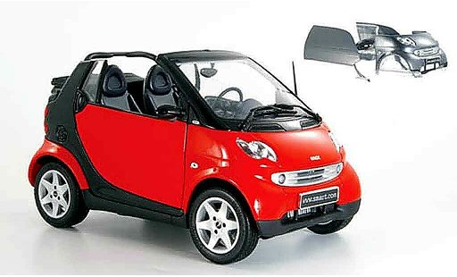 Smart Cabriolet Base 1/18 Kyosho red (bodypanel grey) diecast model cars
