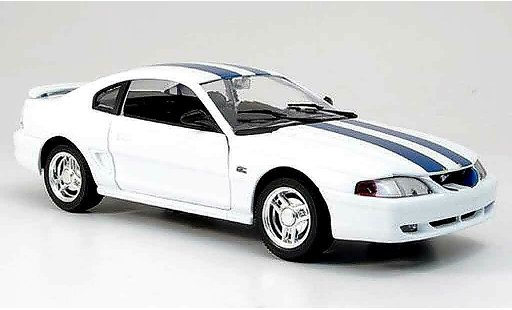 Ford Mustang Coupe 1/18 Eagle white avec bandes blues diecast model cars