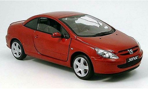 Peugeot 307 CC 1/18 Solido red 2003 diecast model cars