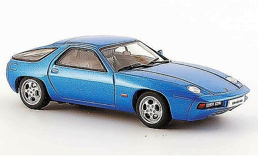 Porsche 928 1977 1/43 Autoart blue zu offnende Motorhaube diecast model cars