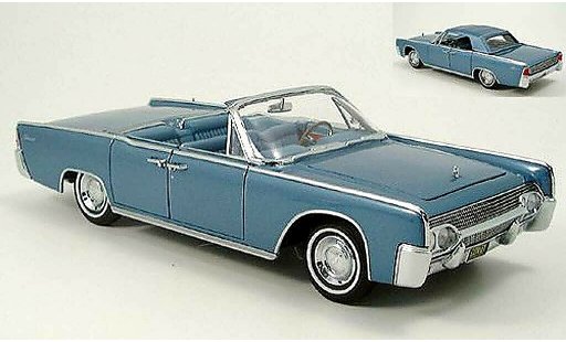 Lincoln Continental 1961 1/18 Yat Ming cabriolet blue diecast model cars