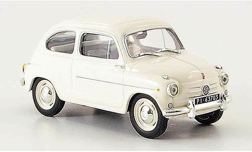 Fiat 600 Berlina 1/43 IXO white diecast model cars
