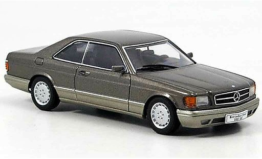 Mercedes 500 Coupe 1/43 Autoart (W126) grey diecast model cars