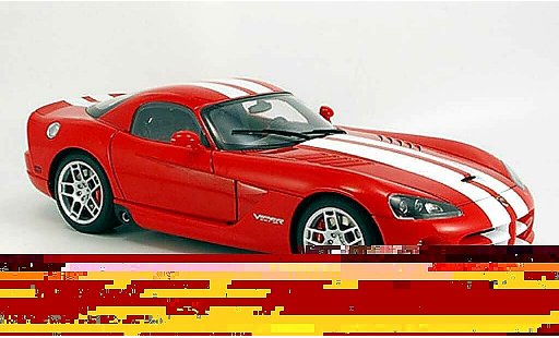 Dodge Viper SRT 10 1/18 Autoart coupe red avec bandes whites 2006 diecast model cars