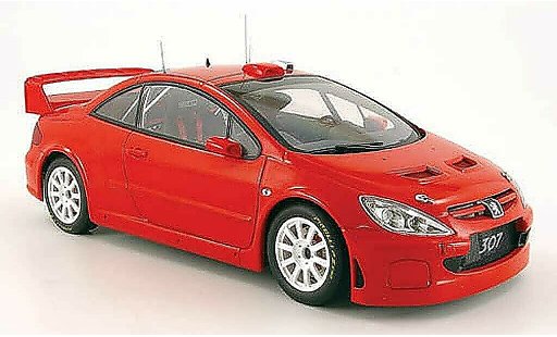 Peugeot 307 WRC 1/18 Autoart red plain body version 2005 diecast model cars