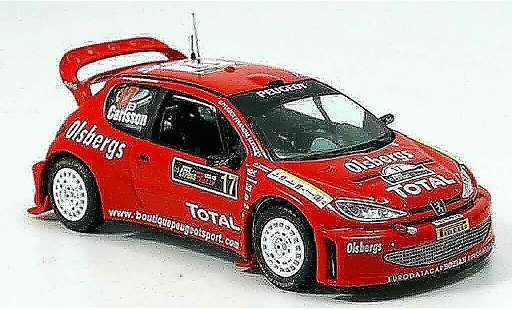 Peugeot 206 WRC 1/43 IXO no.17 carlsson andersson rallye zypern 2005 diecast model cars