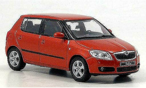 Skoda Fabia II 1/43 Abrex orange diecast model cars