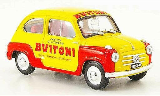 Fiat 600 Berlina 1/43 Brumm Pasta Buitoni 1955 diecast model cars