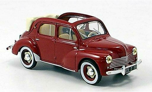 Renault 4CV Cabriolet 1/43 Hachette Decouvrable red 1952 diecast model cars
