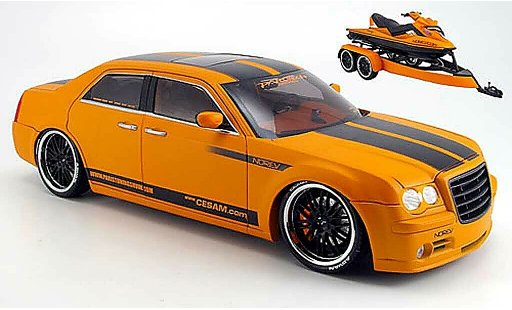 Chrysler 300C tuning 1/18 Norev parotech by norev with anhanger +jetski 2007 diecast model cars