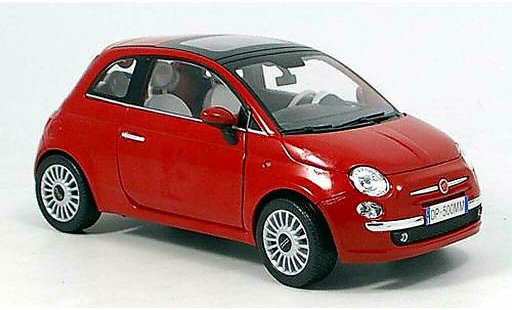 Fiat 500 Base 1/18 Mondo Motors New red 2007 diecast model cars