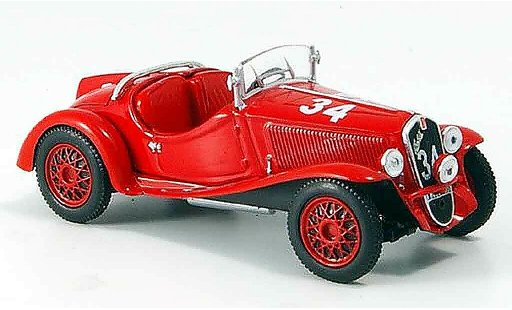 Fiat 508 Balilla 1/43 Norev Sport Mille Miglia red 1937 diecast model cars