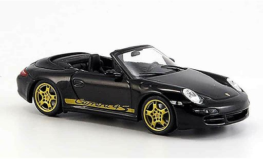 Porsche 911 4S 1/43 Minichamps Carrera black geoffnetes hood 2005 diecast model cars