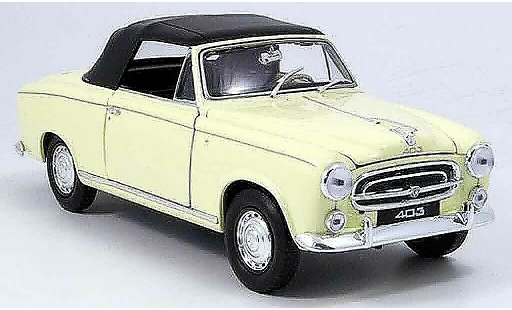 Peugeot 403 Cabriolet 1/18 Welly Convertible beige avec capote 1957 diecast model cars