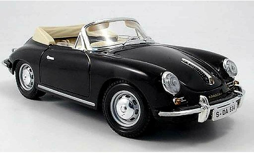 Porsche 356 1961 1/18 Burago B cabriolet black diecast model cars