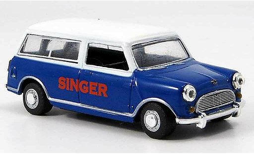 Austin Mini Van utilitaire 1/43 Oxford Traveller blue white Singer diecast model cars