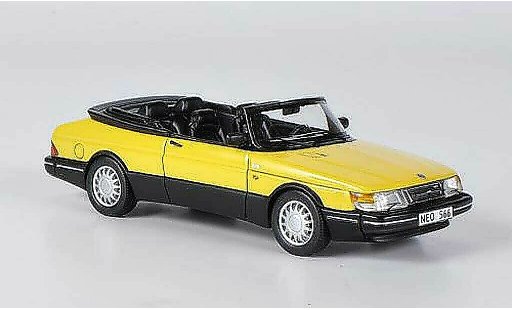 Saab 900 1987 1/43 Neo Convertible yellow/black diecast model cars