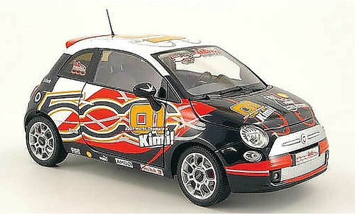 Fiat 500 Base 1/18 Norev black/white kimi raikkonen wroom version 2008 diecast model cars