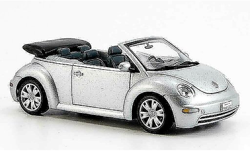 Volkswagen New Beetle Cabriolet 1/43 Autoart grey metallisee geoffnetes hood diecast model cars