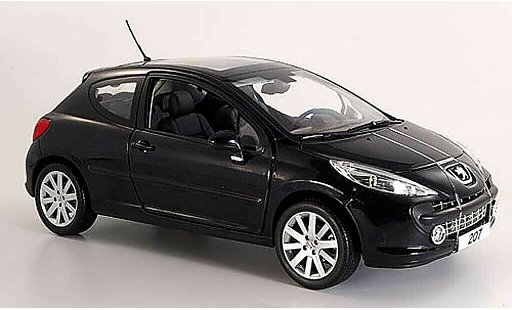 Peugeot 207 Base 1/18 Norev 3 portes black 2006 diecast model cars