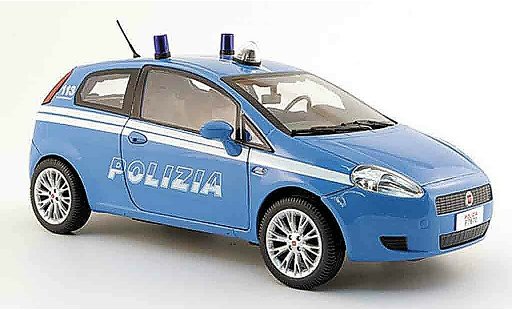 Fiat Grande Punto Berlina 1/18 Mondo Motors police polizia blue police italien diecast model cars
