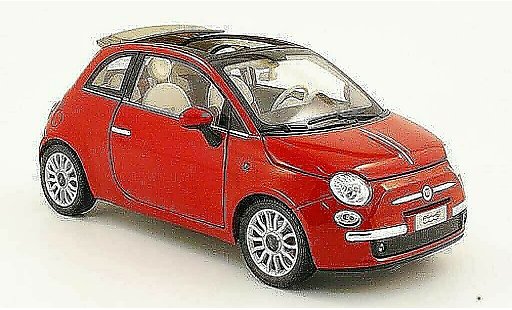 Fiat 500 Abarth 1/18 Norev cabriolet red 2009 diecast model cars